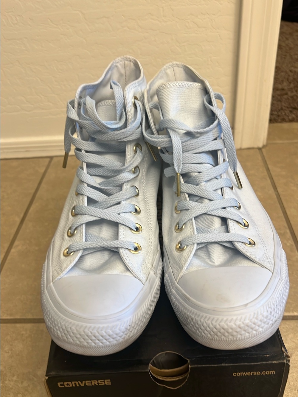 Converse Women's Pale Blue High-Top Sneakers